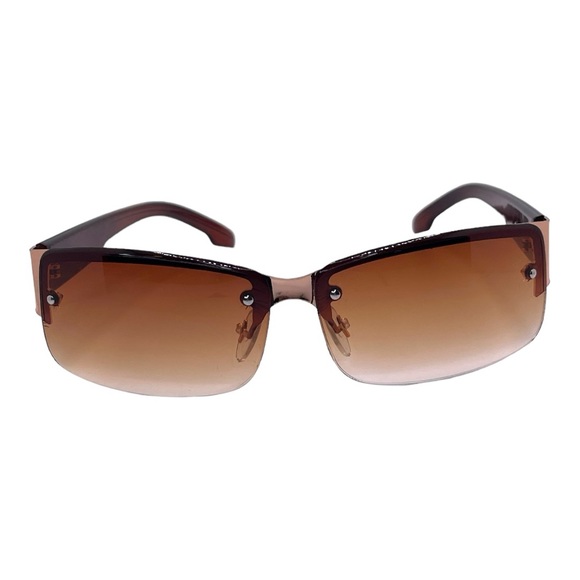 Stylish Shades! Rectangular  Frames Variated Amber Lens Unisex - Picture 2 of 7